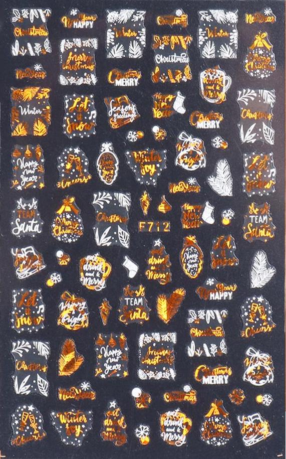 Let It Snow (Gold and White) Nail Sticker