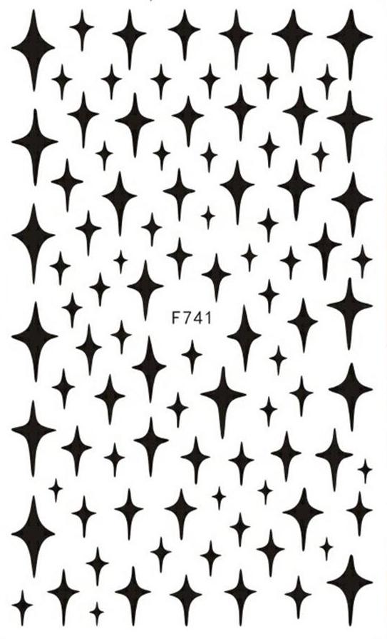 Black Stars Nail Sticker