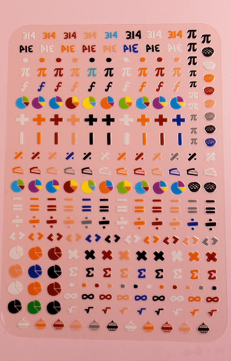 Pi Day Nail Art Stickers (Limited Edition)