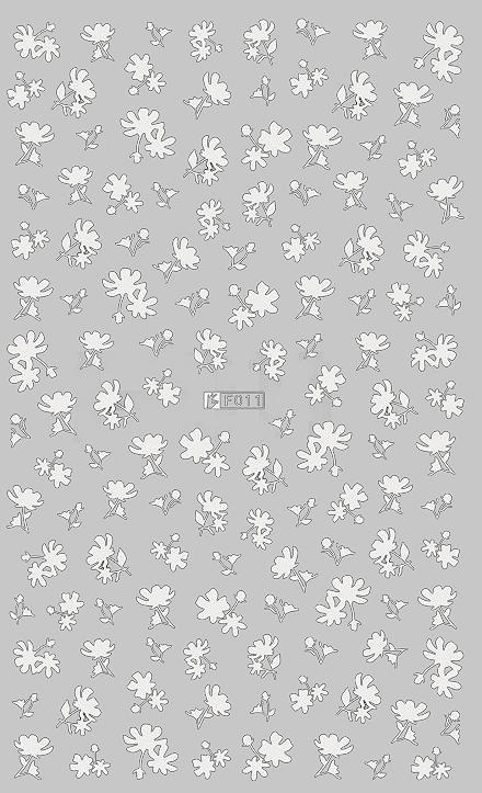 Floral 1 White - Nail Sticker Thumbnail