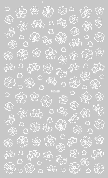 Floral 2 White - Nail Sticker Thumbnail