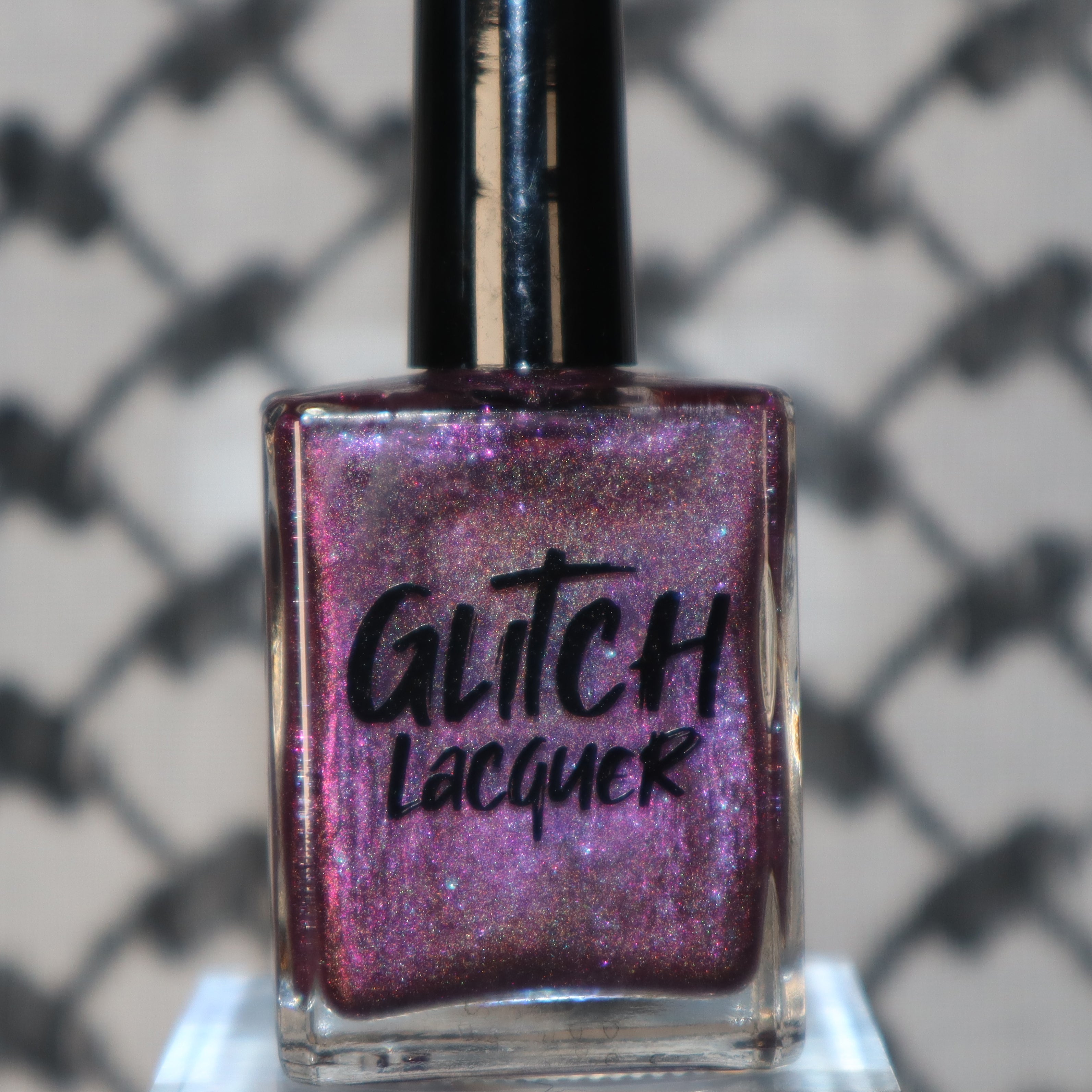 Keys to the Kingdom by Glitch Lacquer, berry multichrome holo bottle standalone product shot