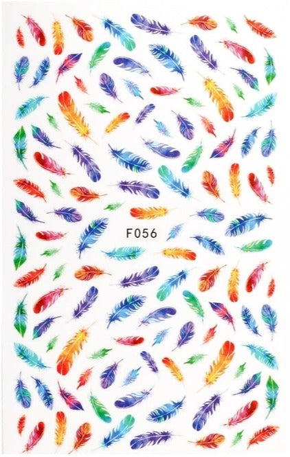 Rainbow Feathers Nail Sticker