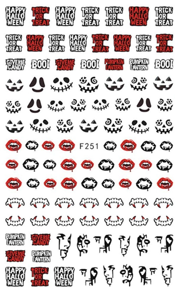 Halloween Faces Nail Sticker