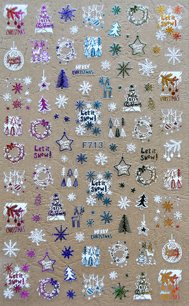 Merry Christmas (Rainbow) Nail Sticker