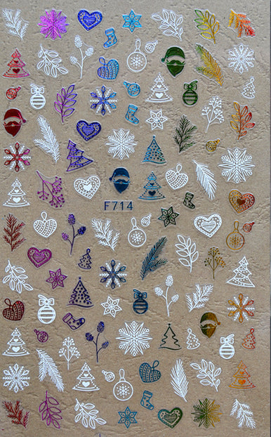 Simple Christmas (Rainbow) Nail Sticker