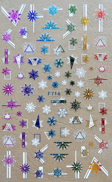 Geometric Christmas (Rainbow) Nail Sticker