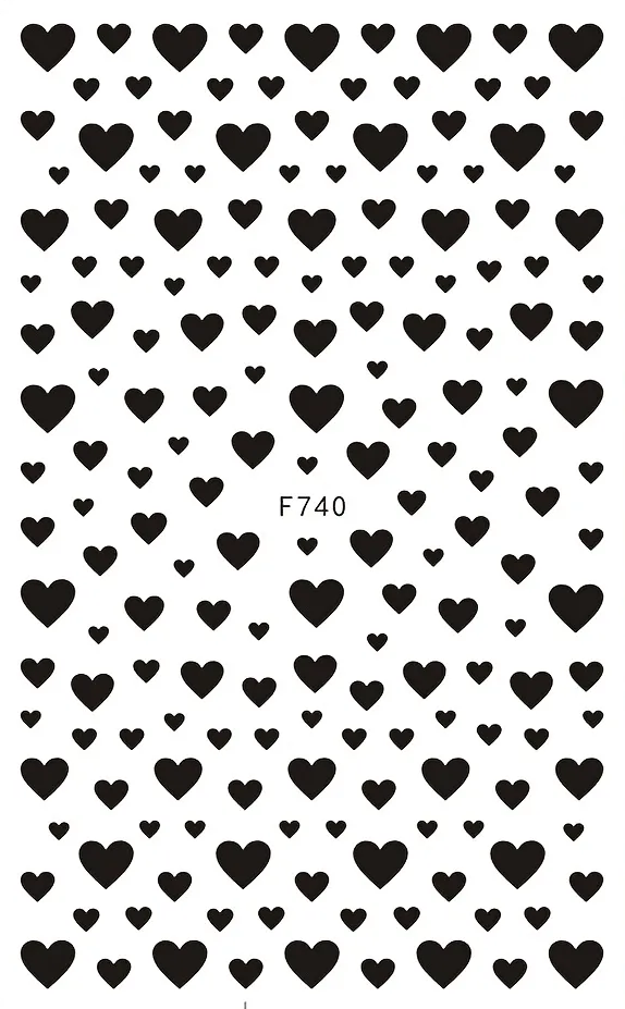 Black Hearts Nail Sticker