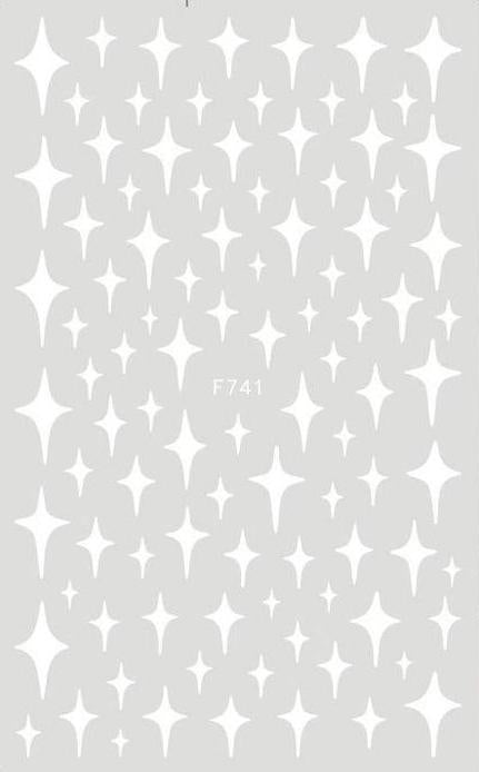 White Stars Nail Sticker