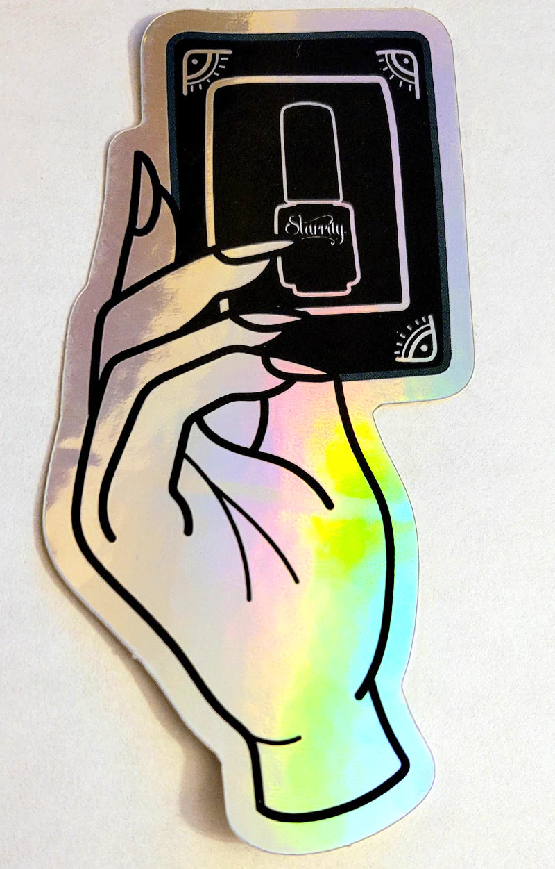 Starrily - Holographic Tarot Card in Hand Sticker