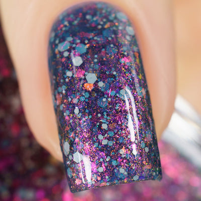 Cadillacquer I Don't Belong To You dark blue jelly nail polish swatch
