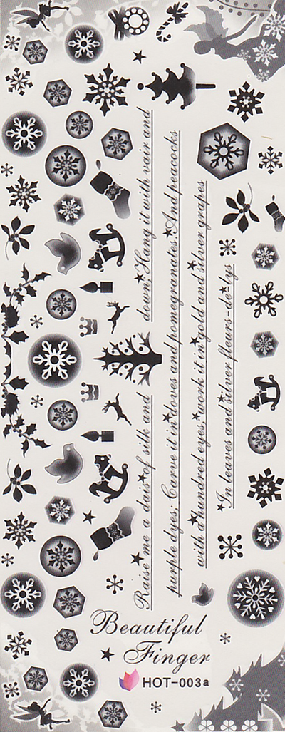 Winter Themed Large Sheet Water Decal