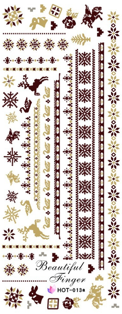 Christmas Fair Isle Large Sheet Water Decal