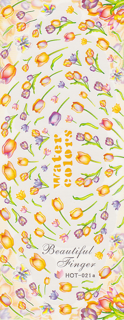 Golden Tulips Large Sheet Water Decal