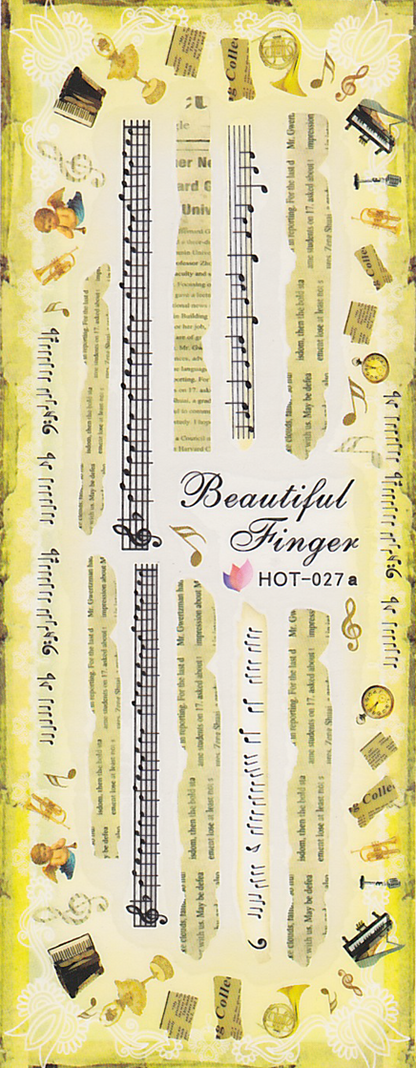 Sheet Music and Newsprint Large Sheet Water Decal