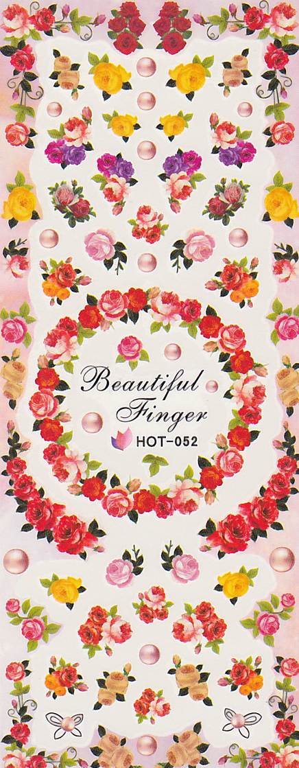 Roses Large Sheet Water Decal