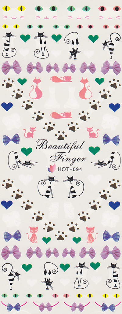 Cats and Bows Large Sheet Water Decal