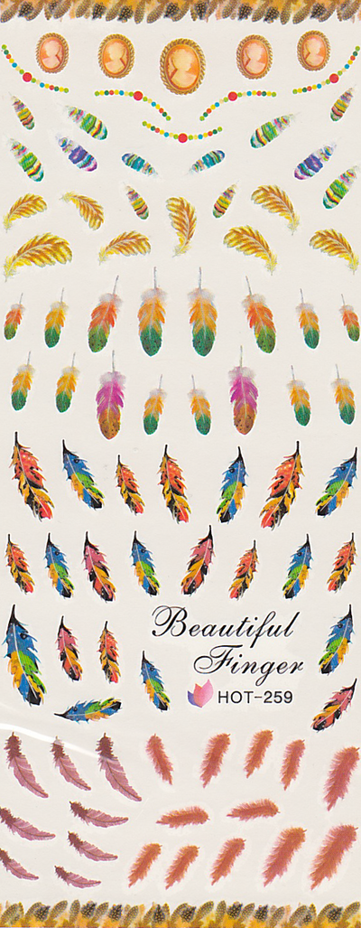 Feathers Large Sheet Water Decal
