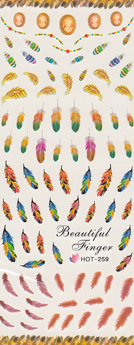 Feathers Large Sheet Water Decal
