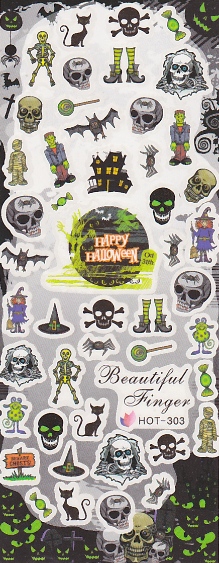 Halloween Skeleton Large Sheet Water Decal