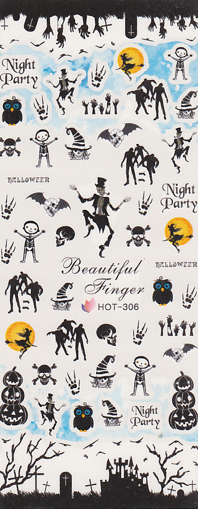 Halloween Zombie and Skeleton Water Decal