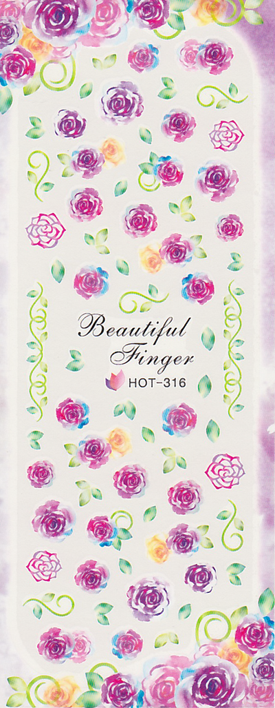 Water Colour Roses Large Sheet Water Decal