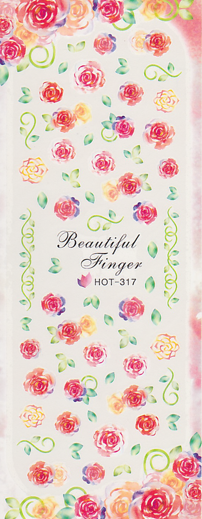 Water Colour Roses Large Sheet Water Decal