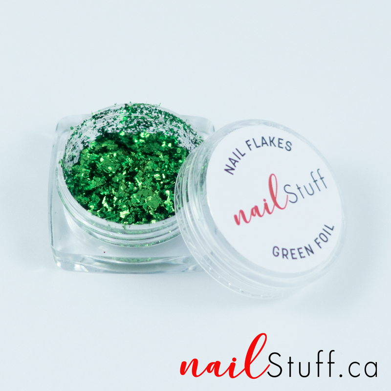 NailStuff - Green Metallic Foil Flakes